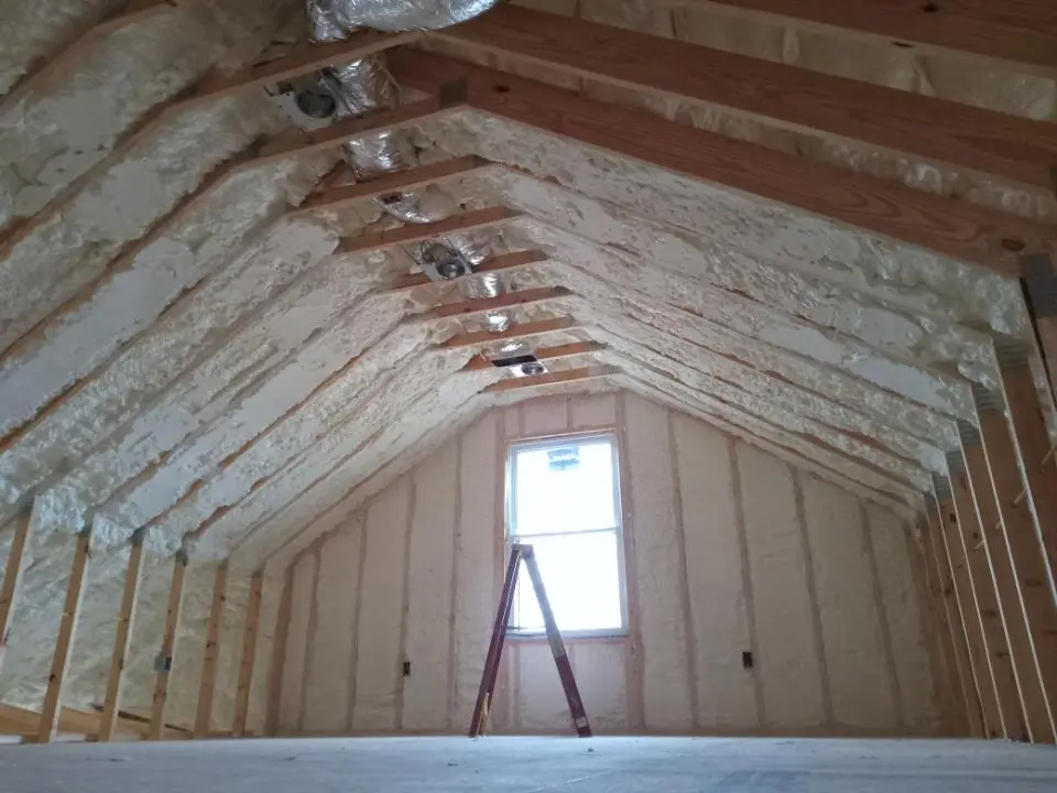 Spray foam roofing application for Crawl Space Insulation project in Milford